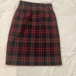 Norton McNaughton Red and Black Plaid Pencil Skirt